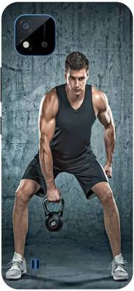 Bluvver Back Cover for Realme C20,RMX3061, Printed Fitness GYM Back Cover