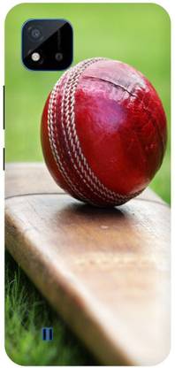 Bluvver Back Cover for Realme C20,RMX3061, Printed Bat And Ball Back Cover