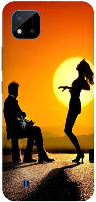 Bluvver Back Cover for Realme C20,RMX3061, Printed Love Couple Mobile Back Cover