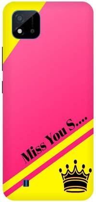 Bluvver Back Cover for Realme C20,RMX3061, Printed Miss you S Letter Back Cover