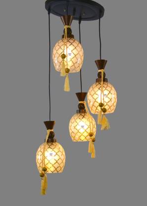 Prop It Up 4-Lights Round Cluster Chandelier Modern Glass Globe Hanging Light, BRAWN Socket, E27 Holder, Decorative, Copper, URBAN Retro, Nordic Style, LED/Filament Bulb Pendants Ceiling Lamp SONAKSHI-HL/4-06 Pendants Ceiling Lamp