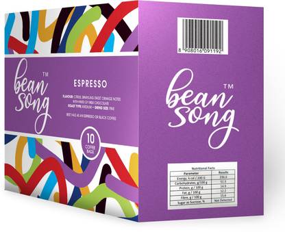 BEAN SONG Equipment Less Espresso Coffee Drip Bags (10 Easy Pours) Roast & Ground Coffee