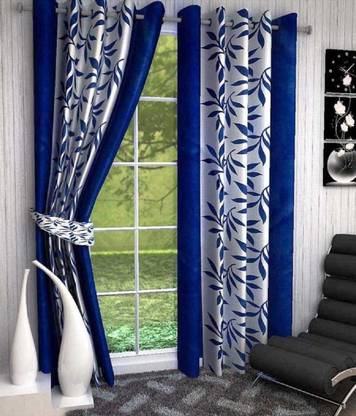 GAURI TRADERS 122 cm (4 ft) Polyester Semi Transparent Window Curtain (Pack Of 2)