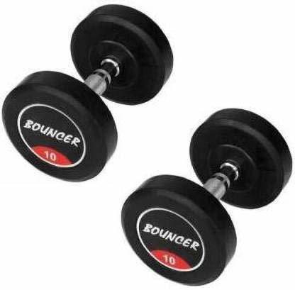 Sportsistic Sports Pair of 10KG X 2 Premium Quality Rubber Professional Bouncer Fixed Weight Dumbbell