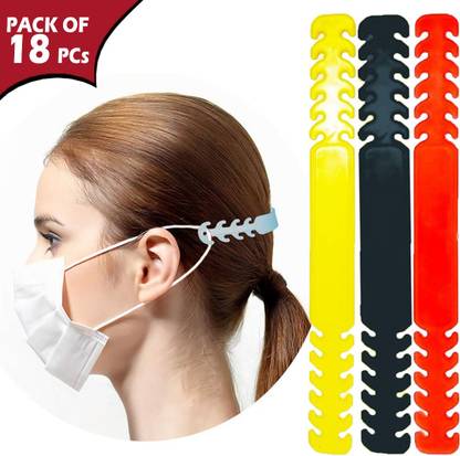 Kroptee Face Mask Holder, Extender & Earloop Adjuster with Save Ear 6 point Extender one side (Pack of 18)