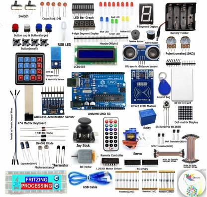 EPICTAC RFID Starter Kit for Arduino UNO R3 with 30 Projects, Servo, RC522 RFID Module, PS2 Joystick, LCD1602, 4x4 Keypad, Learning Kit with Tutorial & Codes Educational Electronic Hobby Kit