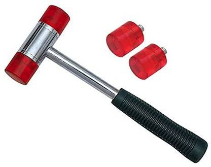 Volo 2 Extra Mallets Soft faced Plastic hammer with Two Extra Mallets Sledge Hammer