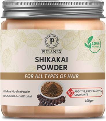 puranex 100% Pure & Natural Shikakai Powder For Natural Texture & Colour, Deep Cleasing, Strong, Shiny, Silky,Healthy Scalp, Dandruff & Spilt Ends Free Hair Pack 100 GM (Pack of 1) 100 GM Each