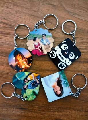 Print99 Photo & Name Keyrings - Set Of 5 Photo Printed Key Chain Key Chain
