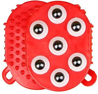 Gabbar DRMB_02 360 Degree Body Cellulite Massager Glove Cell Roller Ball Muscle Pain Relief Relax Massage Neck Leg Back Massage Wheel Corporal _Red Massager