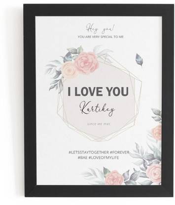 Beautum I Love You Kartikey Name Printed Unique Digital Reprint 9inch x 13inch Painting Model No:BPLU004710 Digital Reprint 13 inch x 9 inch Painting
