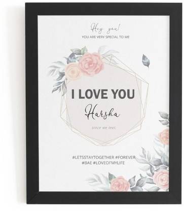 Beautum I Love You Harsha Name Printed Unique Digital Reprint 9inch x 13inch Painting Model No:BPLU003295 Digital Reprint 13 inch x 9 inch Painting