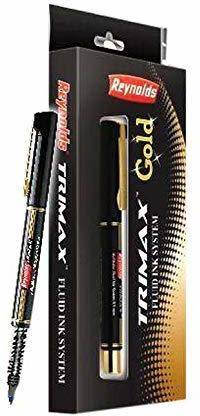 Reynolds TRIMAX GOLD REFILLABLE FLUID INK SYSTEM-BLACK PACK OF 5 Roller Ball Pen