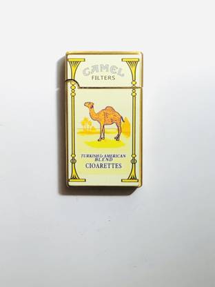 PocktFlames Refillable Windproof Camel filter Lighter - Pocket Lighter - Windproof Jet Flame ( Without Fuel - Empty Lighter) Pocket Lighter Camel filter turkish & America blend CIOARETTES Pocket Lighter