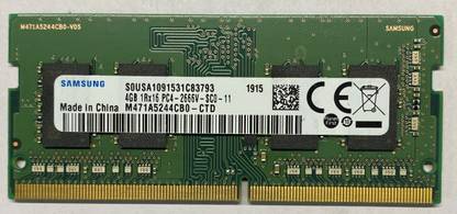 Samsung PC4-2666V, 1RX16, SODIMM LAPTOP MEMORY DDR4 4 GB (Single Channel) Laptop (M471A5244CB0-CTD)