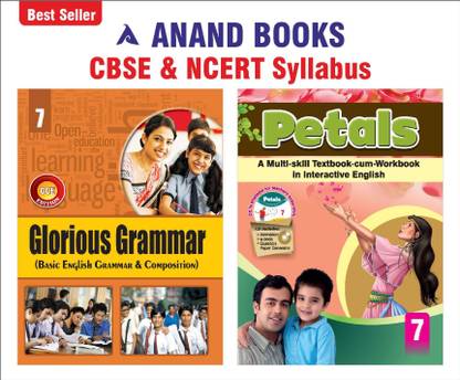 Anand Books Petals & Glorious Grammar 7 English Coursebook With Grammar & Composition Book For Class 7th (CBSE & NCERT Syllabus U.P. Board)