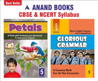 Anand Books Petals & Glorious Grammar 5 English Coursebook With Grammar & Composition Book For Class 5th (CBSE & NCERT Syllabus U.P. Board)