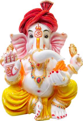vinayakmoorti Ganesh Ji Ki Murti Big Size Marble Ganesh Statue Big Size Handicarft Ganesh Idol Sitting Base Lord Ganesha Statue Religious Spritual Lord Ganesha Idol Ganpati Bappa Murti Decorative Showpiece  -  50 cm
