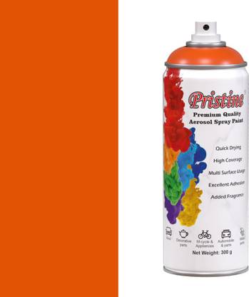 PRISTINE Pristine DIY, Multipurpose, Quick Drying Aerosol Spray Paints with Gloss Finish Orange Spray Paint 400 ml