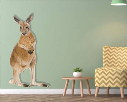 Jagvii 90 cm Lovely Kangaroo for lower part of wall, Self Adhesive Sticker