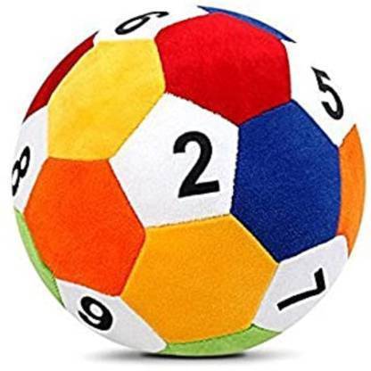 Yellow Star soft foot ball, soft ball with rattle sound, Ball Stuffed Soft Toy Plush for Kids Baby Boy Girl Birthday (25cm)multicolor,rattle sound,number name ball rett  - 25 cm