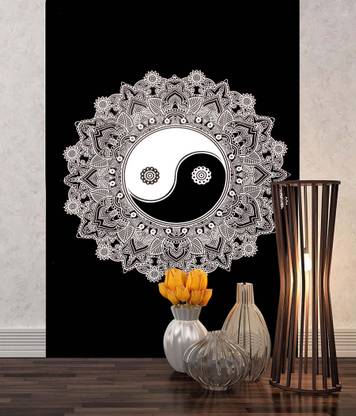 KALAKYARI Tapestries Twin Size (84 x 54 Inches) Yin Yang Tapestry