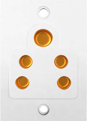 Duravolt 5 Pin Non Modular Electrical Socket Star 6A , White Colour, Polycarbonate Body, Heavy Duty,Suitable for Home & Office Use with Screws (Pack of 10) 6 A Five Pin Socket