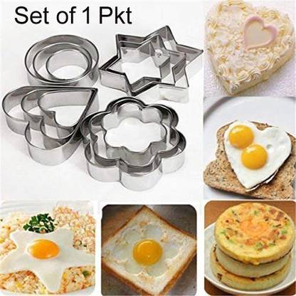KAIZEN 12Pcs Set of Stainless Steel Cookie Cutters Heart Flower Round Star Shapes Biscuit Mold Cookie Cutter Cookie Cutter