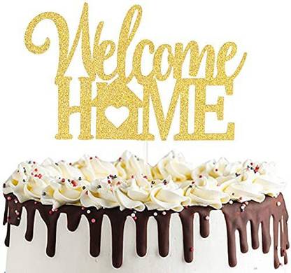 ZYOZI Welcome Home Cake Topper for New House ,Home Sweet Home Cake Decor Housewarming Party Decoration Cake Topper