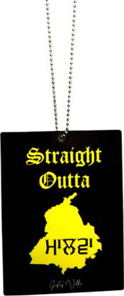 Gifty Villa Straight Outta Malwa Punjabi Attractive Digitally Printed Matte Finish Car Hanging Ornament