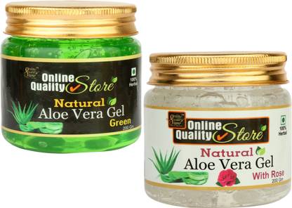 Online Quality Store Organic Aloe Vera Gel White + Organic Aloe Vera Gel Green_400g