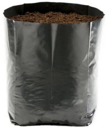 ALLSMORT 8 X 10 inch 100 Pieces Nursery Bags For Plants Plastic Poly Bag Grow Plant Garden Black Grow Bag