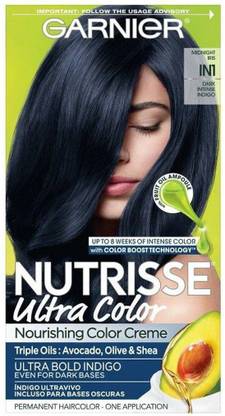 GARNIER Nutrisse Ultra Nourishing Color Creme , IN1 Dark Intense Indigo