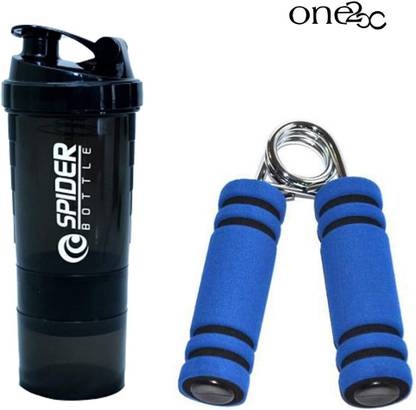 One28 Spring Hand Grip Pow Exerciser Sponge Forearm Grip Strengthener Carpal Expander Hand Training Finger Strength Finger Trainer & Sports Gym Shaker/Water Bottles/Protein Shaker Bottle & Gym Water Bottle |Gym Shaker Fitness Accessory Kit Kit