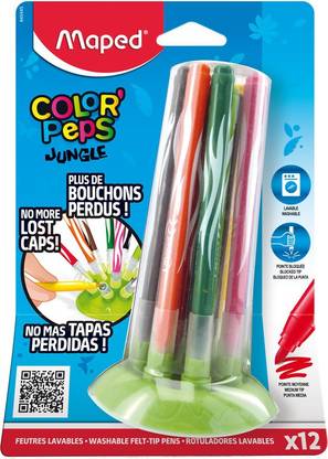 Maped Color'Peps Jungle Innovation - Felt Tip Pens 12 Colors