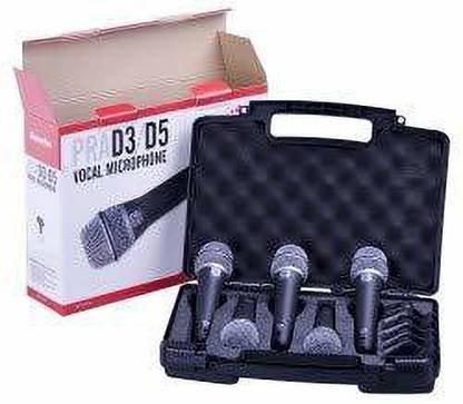 Superlux PRA-D5 Microphone Kit with Five (5) Dynamic Super-Cardioid Vocal PRA-D1 Mics - 5 HM42A Clips Included Microphone