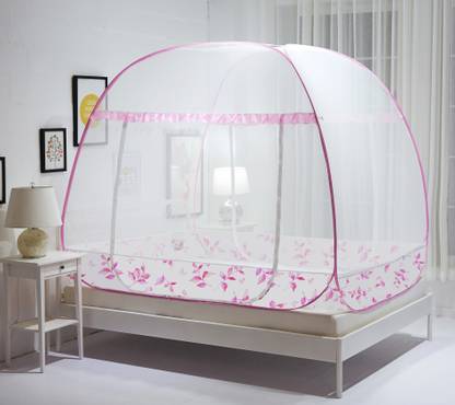 shoo moski Polyester Adults Washable Premium Foldable Mosquito Net for King Size Bed and Double Bed Mosquito Net