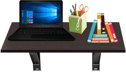 UniAart Wall Mounted Folding Study Table (Brown, 16 x 24 Inch) Engineered Wood Study Table