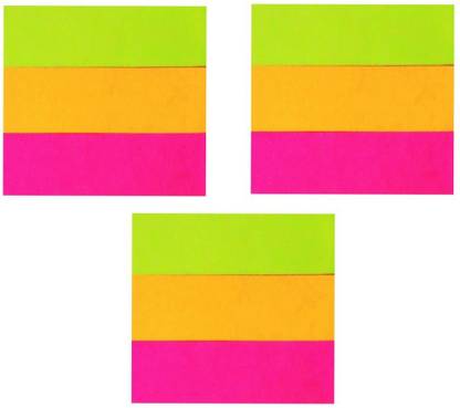 officekart STICKY NOTES 3 colour Prompts Page Markers 120 Sheets Sticky notes Paper Flags 25 X 75 mm, 3 Colors
