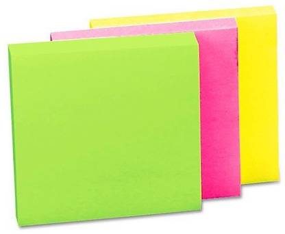 officekart NEON Green Pink Yellow Colour Sticky Notes (Pack of 3, 240 Sticky Notes) 80 Sheets NEON COLOUR STICKY NOTES 3" X 3", 3 Colors
