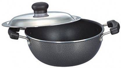 Prestige Omega Select Plus Flat Base Kadhai 25 cm diameter with Lid 3 L capacity