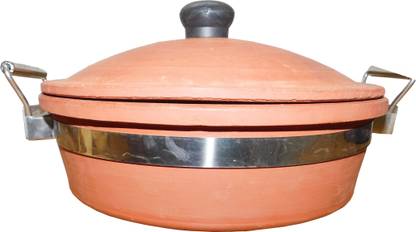 CLAYSTORE Kadhai 22 cm diameter with Lid 2.5 L capacity