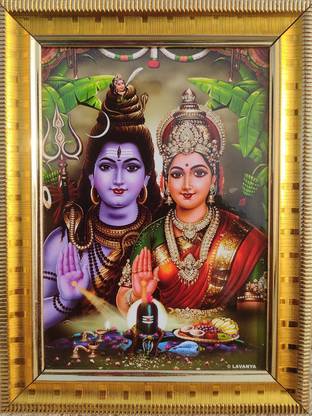 SAI BALAJI ACRALICS Shiva Parvati Religious Frame