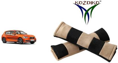 KOZDIKO Seat Belt Cushion Pillow Beige Black 2 pcs For BMW 1 Series Seat Belt Buckle