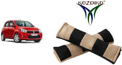 KOZDIKO Seat Belt Cushion Pillow Beige Black 2 pcs For Maruti Celerio Seat Belt Buckle