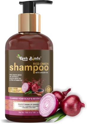 KeshBindu Red Onion Black Seed Oil Shampoo with Red Onion Seed Oil Extract