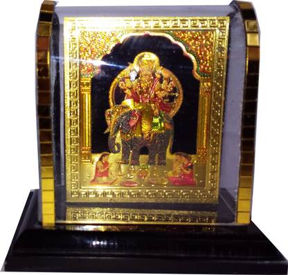 Adeal Hindu God Idol Vishwakarma For Car Temple in Acrylic Glass Frame for Car Dashboard Decorative Showpiece  -  13 cm