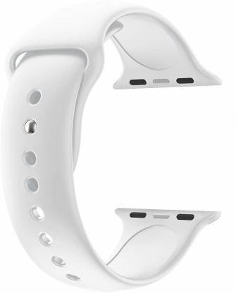 LKDS White Watch Strap Compatible with Watch Straps 42mm 44mm, Soft Silicone Belt Smart Watch Band with Clasp for Series SE 6/5/4/3/2/1 Smart Watch Strap
