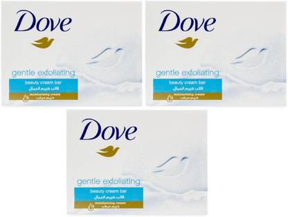 DOVE IMPORTED GENTLE EXFOLIATING BEAUTY CREAM BAR SOAP 100 GM PACK OF 3