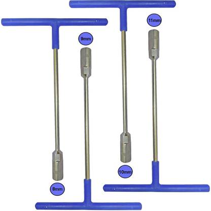 Inditrust T Spanner Pack of 4pcs (8mm, 9mm, 10mm and 11mm) Socket Single Side T type Wrench Set Single Sided T Type Wrench